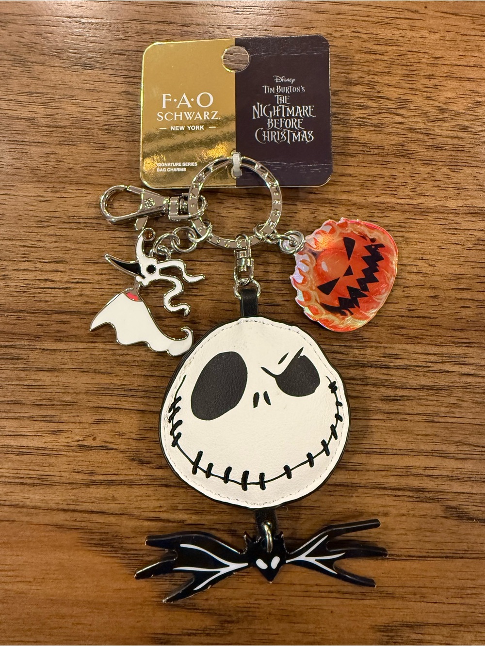 FAO Schwarz Nightmare Before Christmas Jack Skellington White & Black Bag Charm